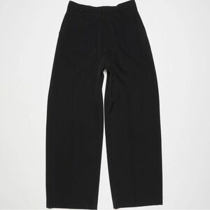 acne studios pleated black trousers wide leg fit cotton twill